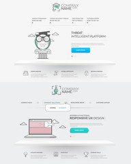 Wall Mural - web site design template navigation elements: set of two front pages of website with personal compan