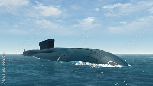 Papel de parede Russian Borei class submarine close up