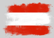 Flag Of Austria Painted With Brush