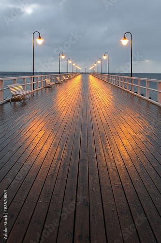 Obraz w ramie Pier, sea at beautiful landscape.