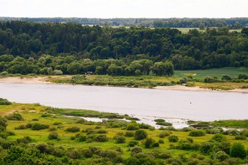 Wall Mural - View to the Nemunas river from Raudone old red bricks castle tower