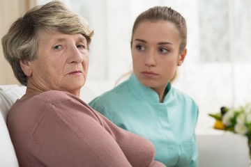 Wall Mural - Depressed senior woman