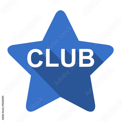 Fotografie, Tablou Icono plano estrella texto CLUB sombra azul