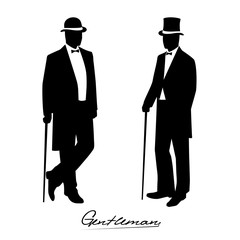 Wall Mural - silhouette of a gentleman in a tuxedo