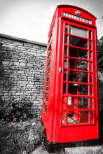 Traditional Red Telephone Box In UK