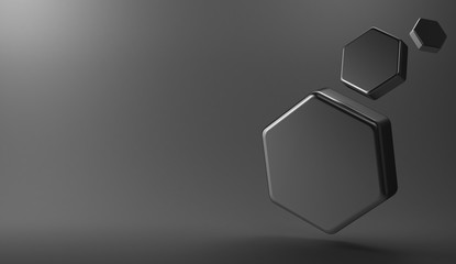 3d background flying hexagon