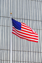 Wall Mural - American Flag on Silver Wall