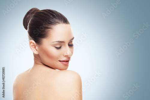 Fotografie, Tablou Beautiful face of young woman with clean skin