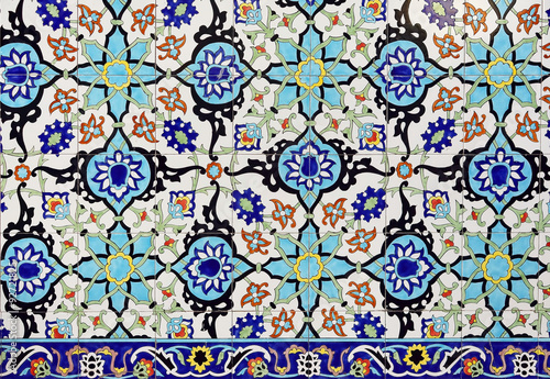 Obraz w ramie Colorful moroccan mosaic wall as a nice background