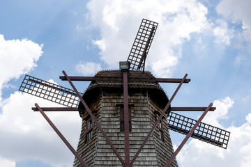 Old vintage wind turbine.