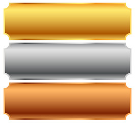 Poster - Gold, silver, bronze bars, banners. Editable vector.