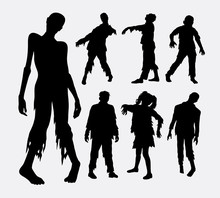 Zombie Horror People Silhouettes. Good Use For Symbol, Logo, Web Icon, Mascot, Or Any Design You Want. Easy To Use.