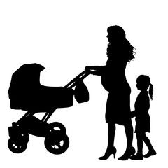 Canvas Print - Vector family silhouette.