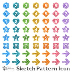 Wall Mural - vector graphics #sketch pattern icons