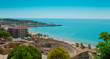 Aerial view of beach and Mediterranean Sea in Tarragona