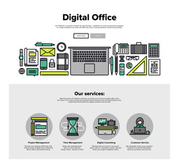 Aufkleber - Digital office flat line web graphics