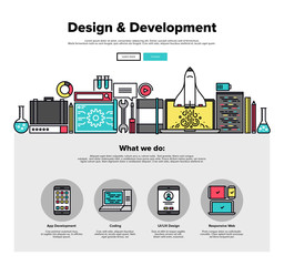 Aufkleber - Design develop flat line web graphics