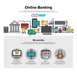 Aufkleber - Online banking flat line web graphics