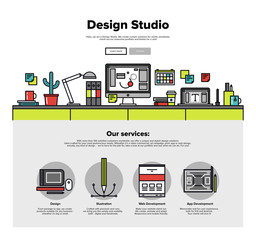 Aufkleber - Design studio flat line web graphics