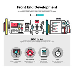 Front end development flat line web graphics