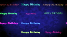 Looping Blue Happy Birthday Abstract Background 