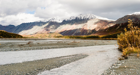 Wall Mural - Flowing Water Gulkana River Flows by Alaska Range