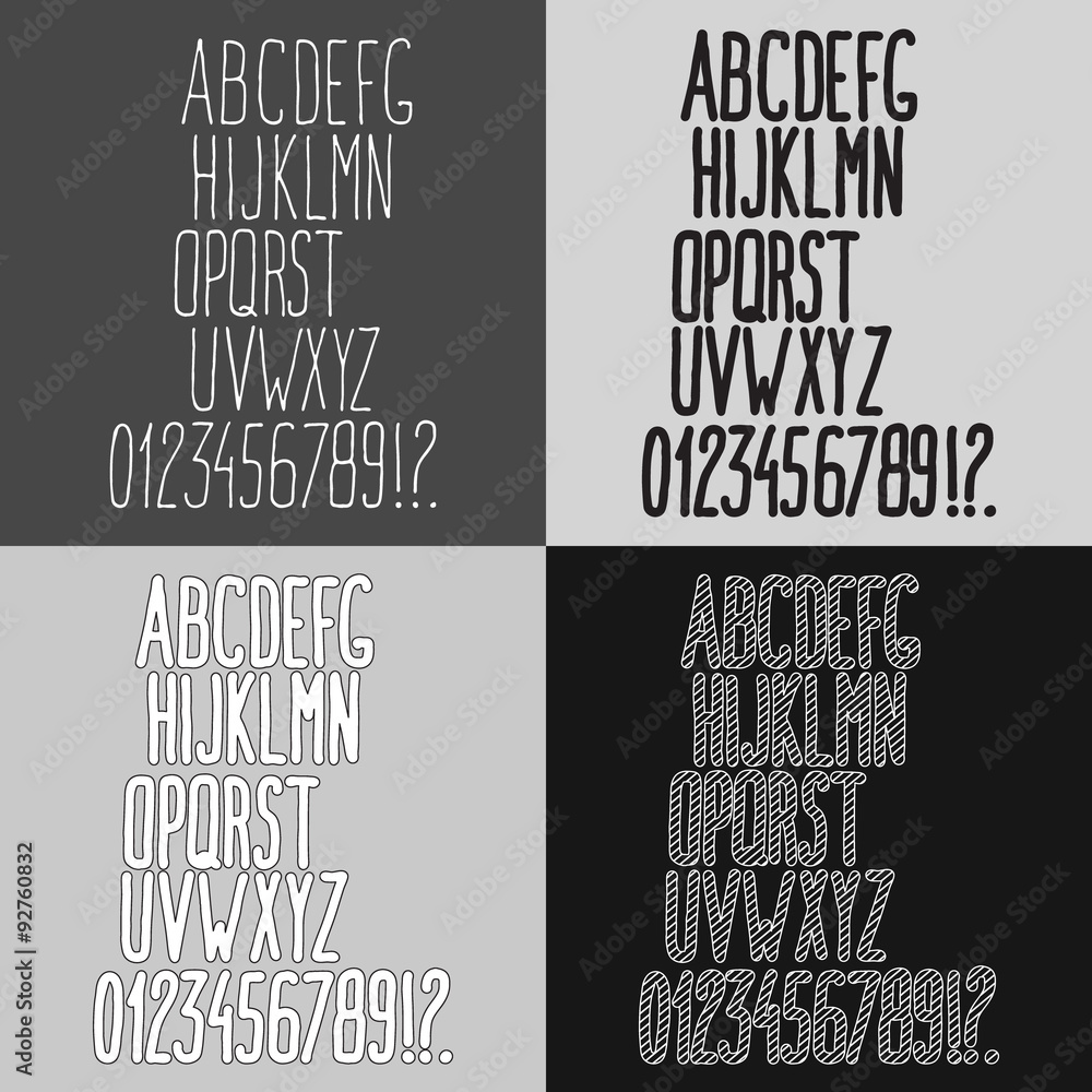 doodle font, sketch font, hand written alphabet Stock Vector | Adobe Stock