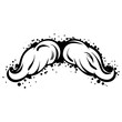 Hipster black mustache in line art style