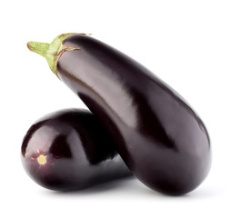 Sticker - Eggplant or aubergine vegetable isolated on white background cut