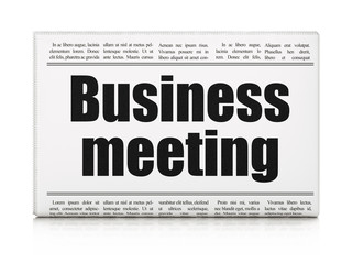 Canvas Print - Finance concept: newspaper headline Business Meeting