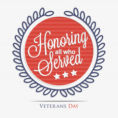 Wall Mural - Honoring all who served lettering