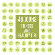Icons fitness and healthy life