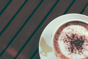 Wall Mural - coffee on wood