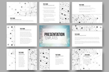 Wall Mural - set of 9 templates for presentation slides. molecular structure