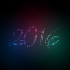 2016 neon lights new year effect easy editable