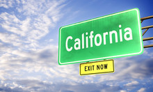 3d: Road Sign Saying California