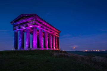 Sticker - Illuminated Penshaw Monument at Night