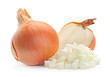 Onion slice on white