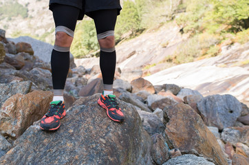 Detail of an ultratrail running sneakers