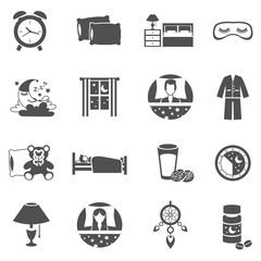 Wall Mural - Sleep Time Icons Set