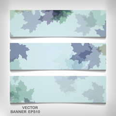 Wall Mural - Set of colorful autumn leaves banners