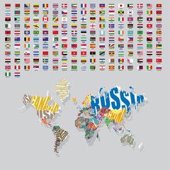 Canvas Print - World flags all