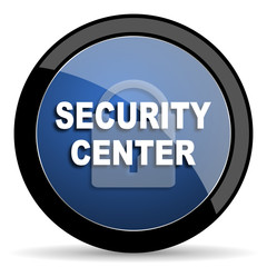Aufkleber - security center blue circle glossy web icon on white background, round button for internet and mobile app