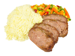 Wall Mural - Meat Loaf And Mashed Potato Meal