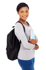 Wall Mural - african college girl holding a book