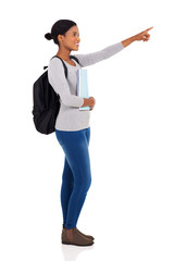 Wall Mural - african university student pointing