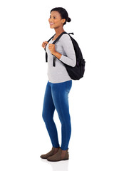 Wall Mural - side view of african female college student