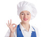 © bit24 - Smiling female chef isolated on a white background