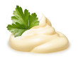 Parsley herb over cream isolated