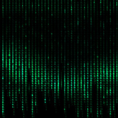 Wall Mural - Computer's Binary Code - Green Digital Abstract background